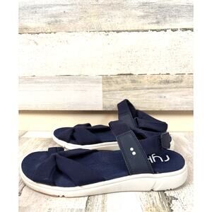 Ryka Womens 9 Blue Mallorie Adjustable Ankle Strap Comfort Wedge Sport Sandals